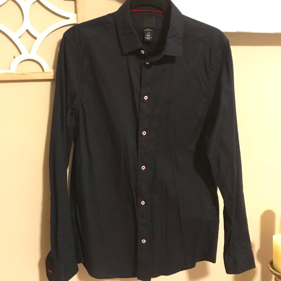 H & M Navy blue dress shirt - Picture 1 of 3